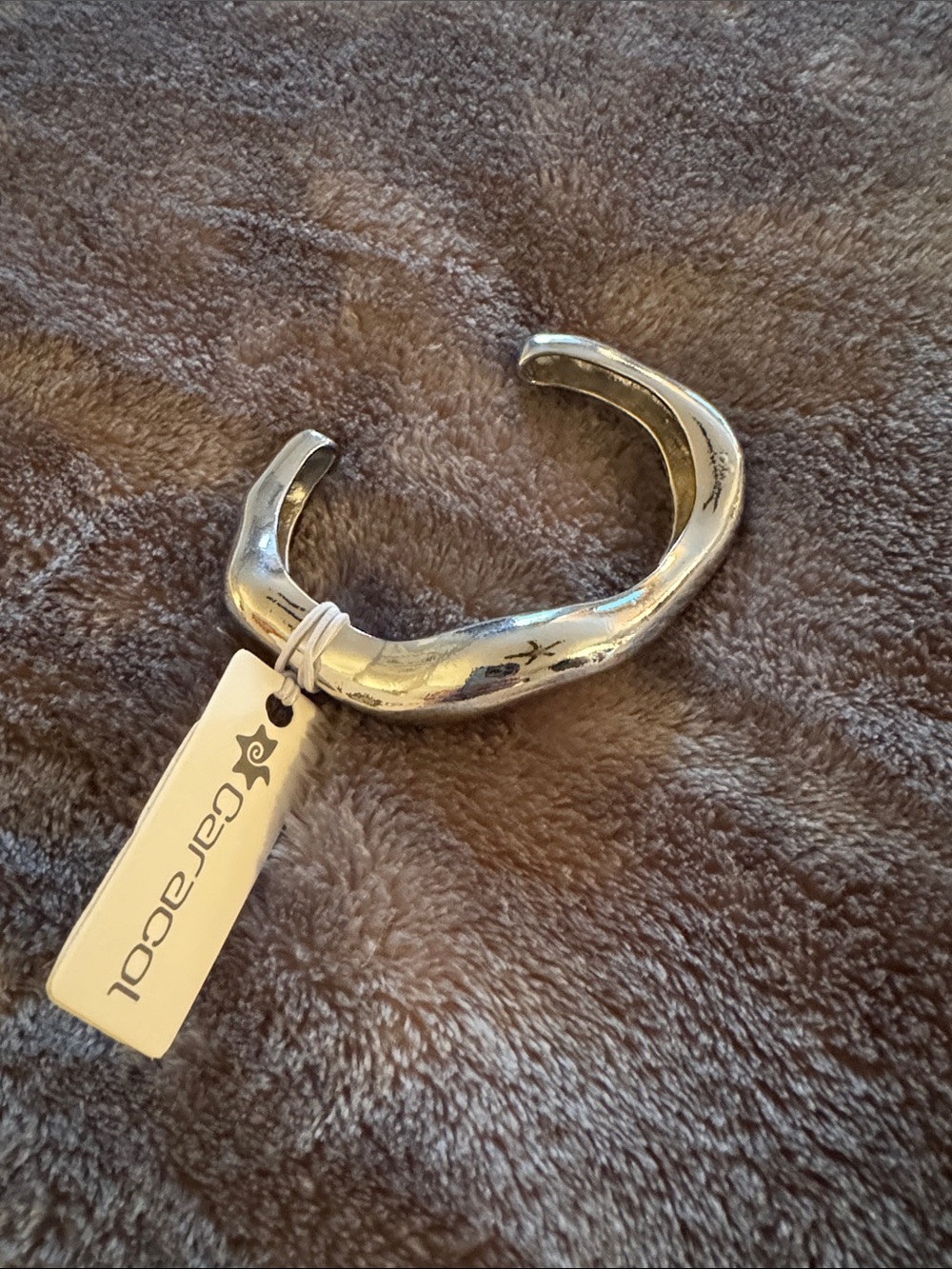 Sculpted Open Cuff Bracelet - Silver